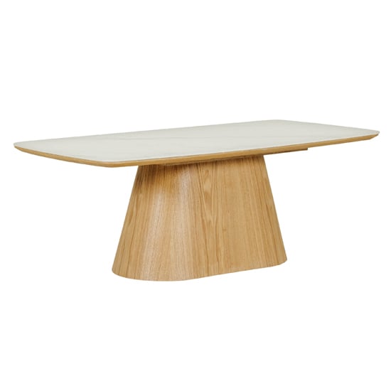 Product photograph of Irwin Ceramic Top Wooden Coffee Table In Sand from Furniture in Fashion