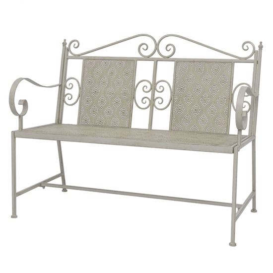Read more about Isla steel garden seating bench in vintage grey