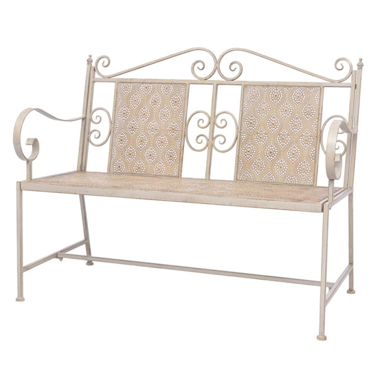 Read more about Isla steel garden seating bench in vintage white