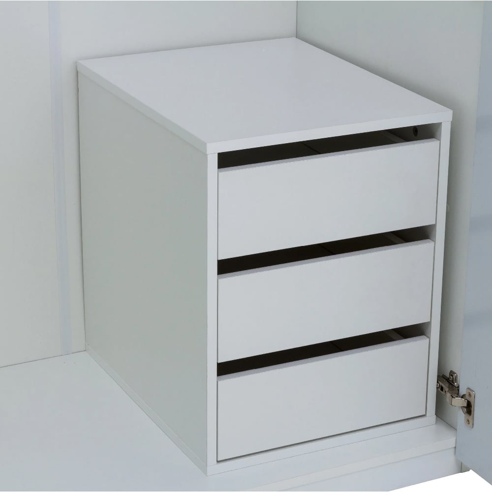 italian wooden chest of 3 drawers in matt white