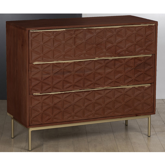 Read more about Ivoran chest of drawers in rich walnut with 3 drawers