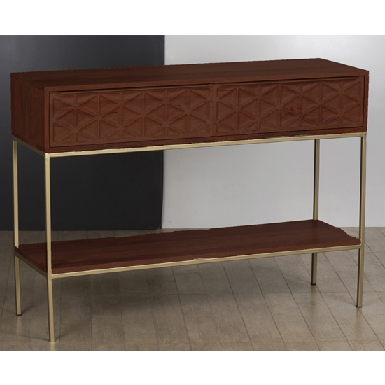Product photograph of Ivoran Console Table In Rich Walnut With 2 Drawers And 1 Shelf from Furniture in Fashion