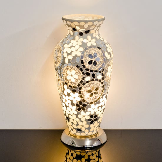 Product photograph of Izar Medium Art Deco Mirror Design Mosaic Glass Vase Table Lamp from Furniture in Fashion