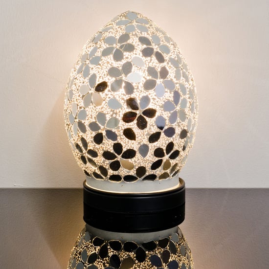 Read more about Izar small mirrored flower design mosaic glass egg table lamp