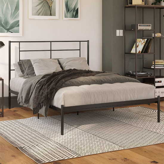 Product photograph of Jacksonville Metal King Size Bed In Black from Furniture in Fashion