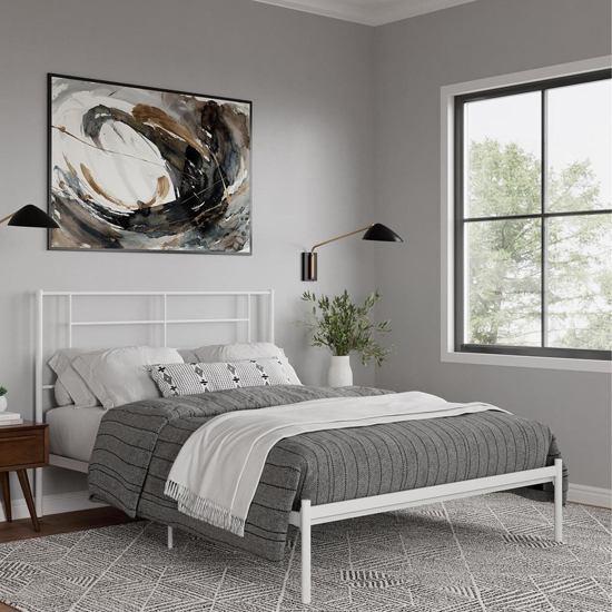 Product photograph of Jacksonville Metal Single Bed In White from Furniture in Fashion