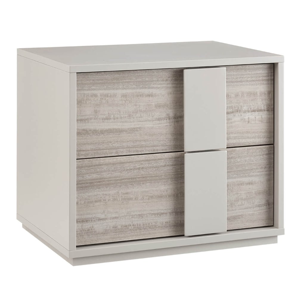 Read more about Jaffrey high gloss bedside cabinet with 2 drawers in grey