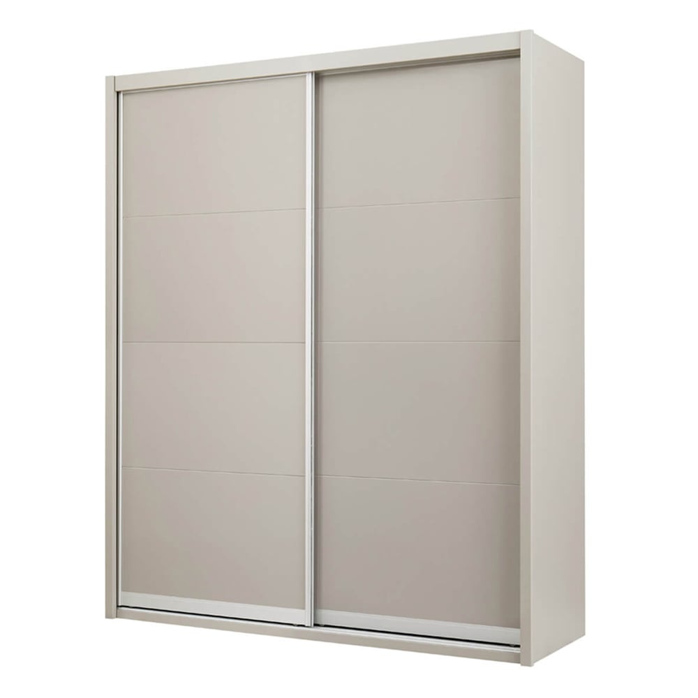 jaffrey high gloss wardrobe with 2 sliding doors in grey