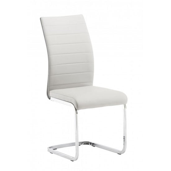 Read more about Joster faux leather dining chair in grey and light grey