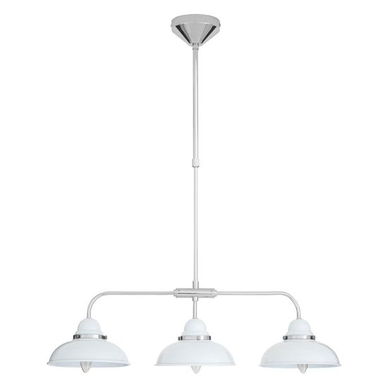 Photo of Jaspro 3 steel shades pendant light in white and chrome