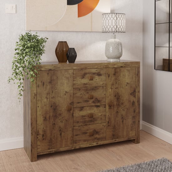 jawcraig sideboard with 2 doors 4 drawers in mango wood effect