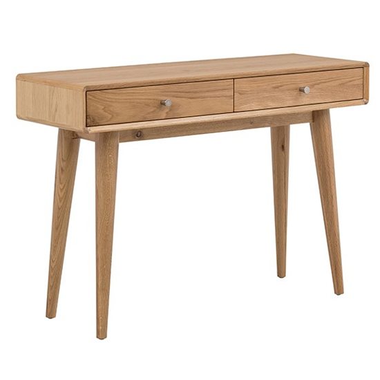 Product photograph of Jenson Wooden Console Table With 2 Drawers In Natural Oak from Furniture in Fashion