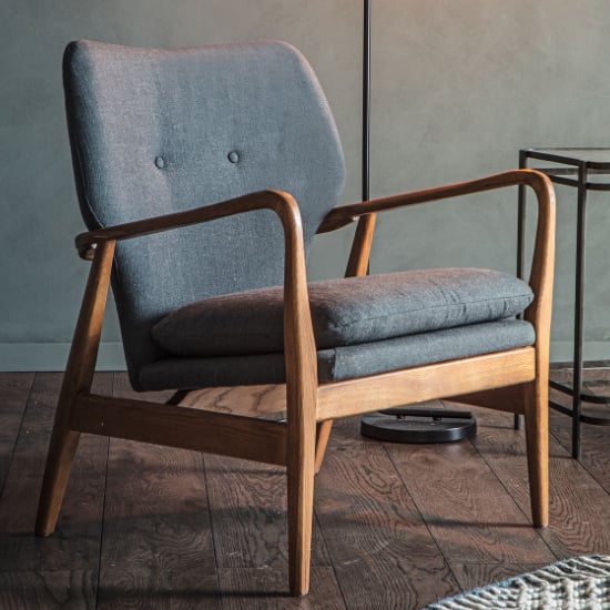 Product photograph of Jenson Upholstered Linen Armchair In Grey from Furniture in Fashion