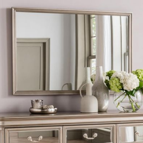 Read more about Jessika rectangular wall bedroom mirror in taupe frame