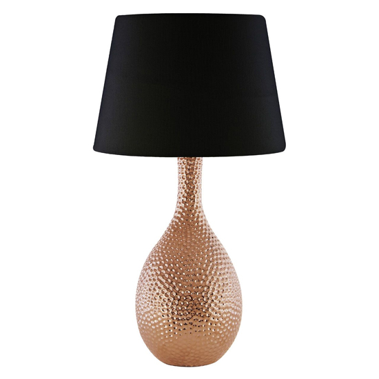 Read more about Juliwok black fabric shade table lamp with copper ceramic base