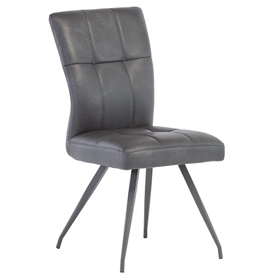 Product photograph of Kebrila Faux Leather Dining Chair In Grey from Furniture in Fashion