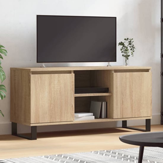 Read more about Kacia wooden tv stand with 2 doors in sonoma oak