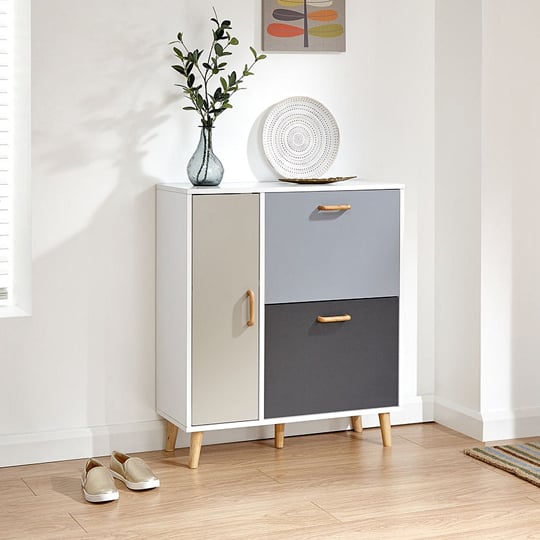 Read more about Dorridge wooden shoe cabinet in white with 1 door and 2 drawers