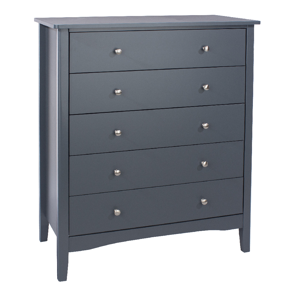 kamuy wooden chest of 5 drawers in midnight blue