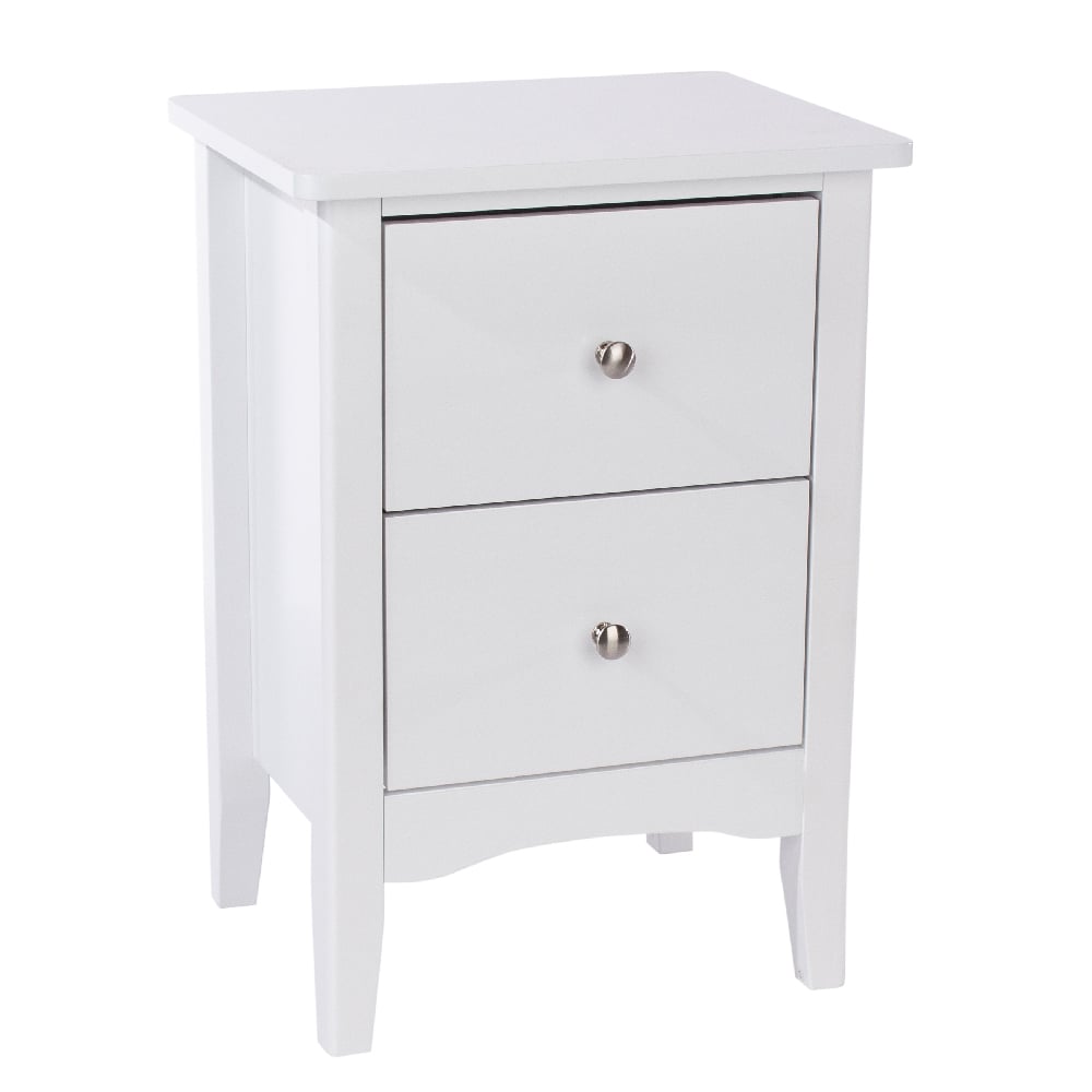 Read more about Kamuy wooden tall bedside cabinet with 2 drawers in white