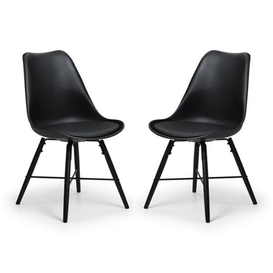 Product photograph of Kaili Dining Chair With Black Seat And Black Legs In Pair from Furniture in Fashion