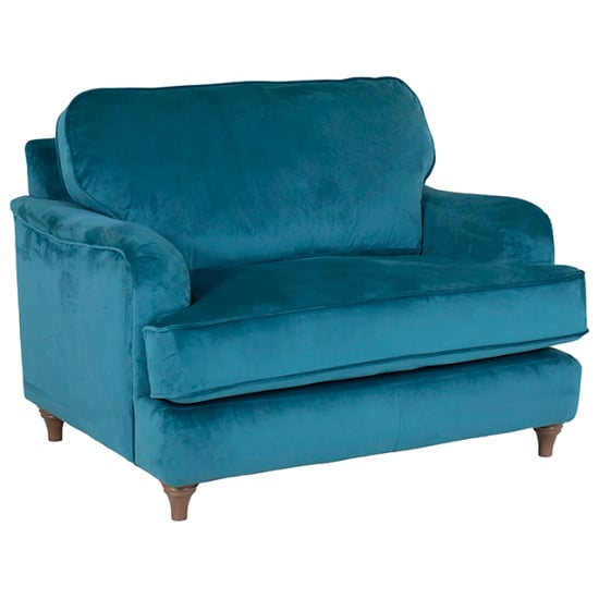 Product photograph of Karley Velvet 1 Seater Sofa In Teal from Furniture in Fashion