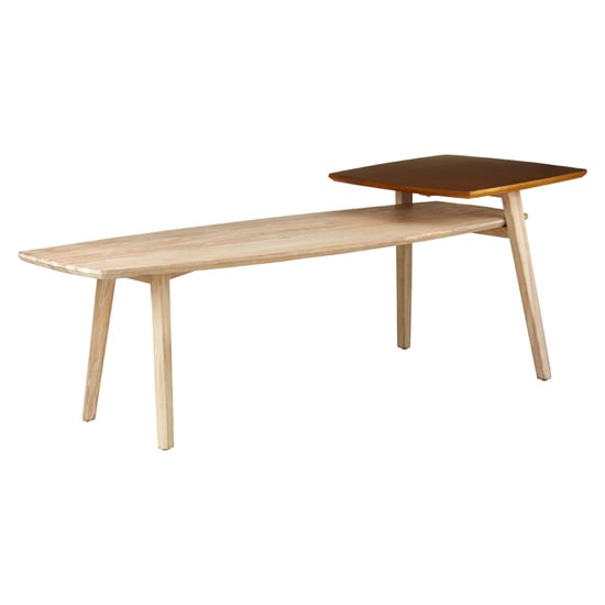 Photo of Karot wooden coffee table in gold and light grey