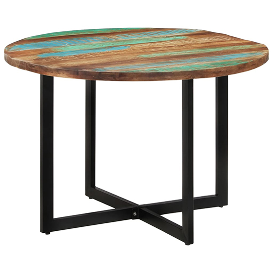 Product photograph of Kasani Round Solid Reclaimed Wood Dining Table In Multi-colour from Furniture in Fashion