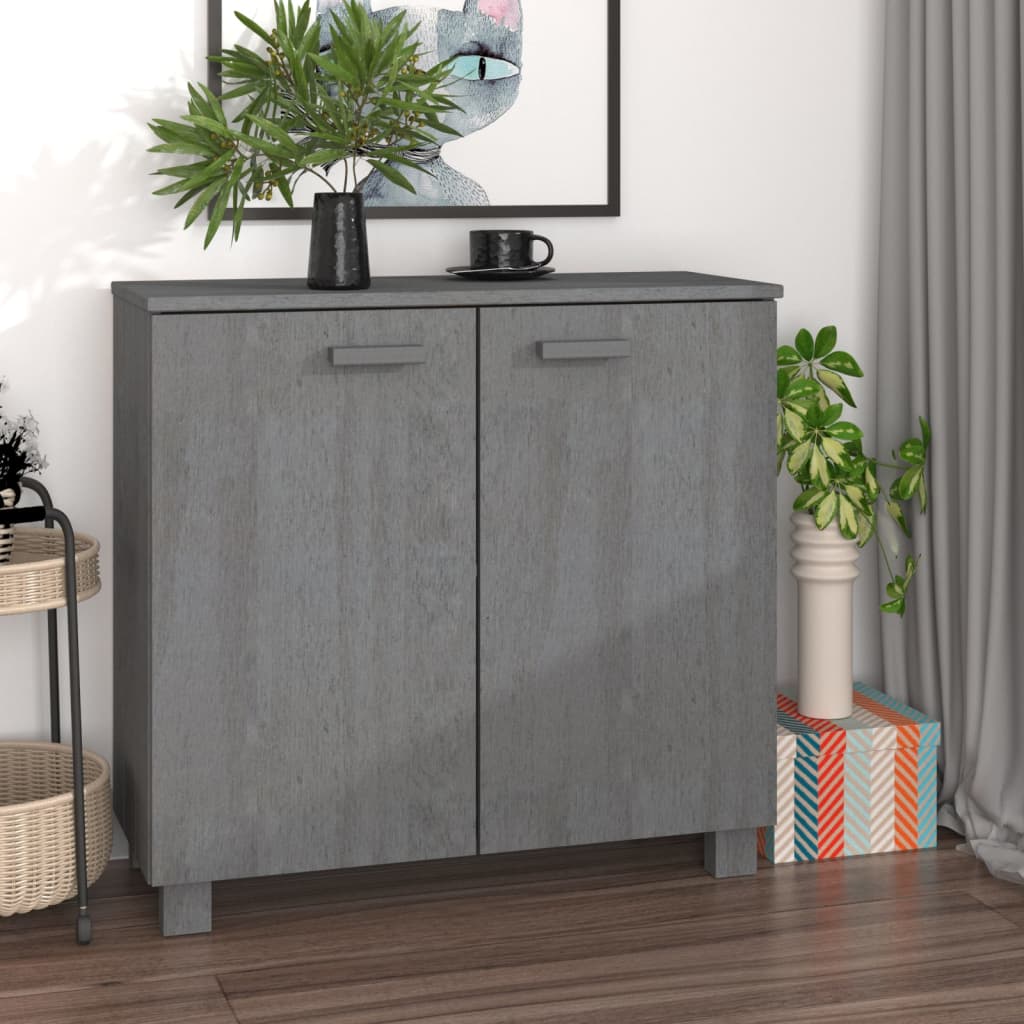 Read more about Kathy solid pinewood sideboard with 2 doors in dark grey