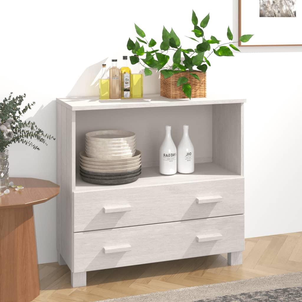 Read more about Kathy solid pinewood sideboard with 2 drawers in white
