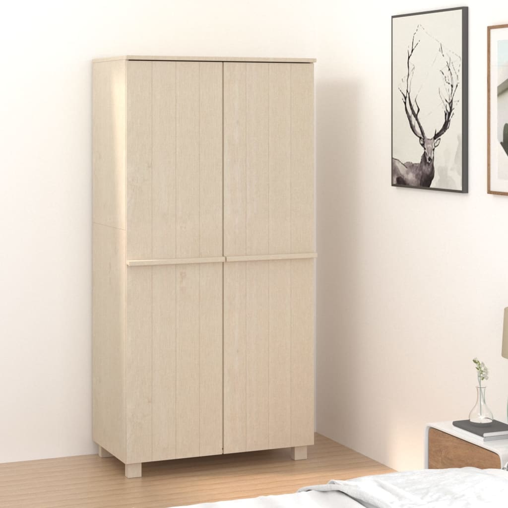 Read more about Kathy solid pinewood wardrobe with 2 doors in honey brown
