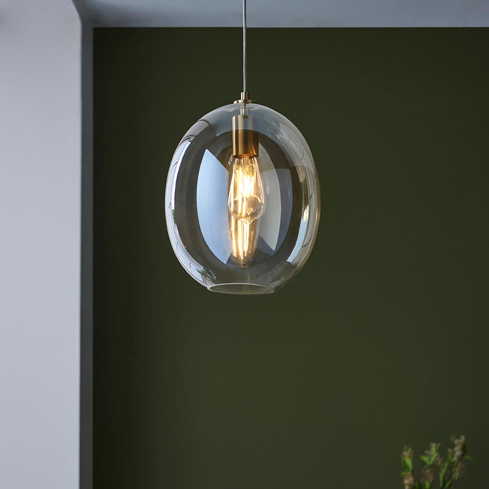 Product photograph of Katonah Lustre Glass Pendant Light In Champagne from Furniture in Fashion