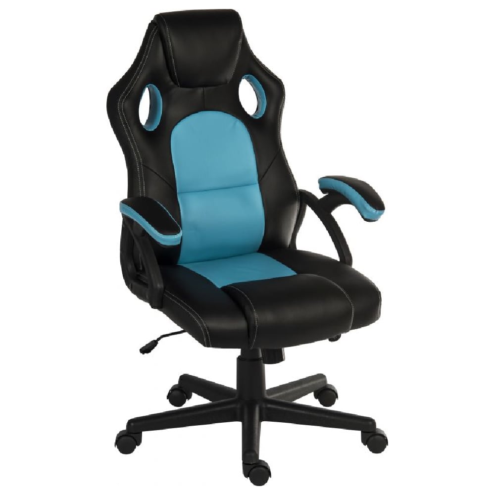 Read more about Katy leather home and office chair in black and blue