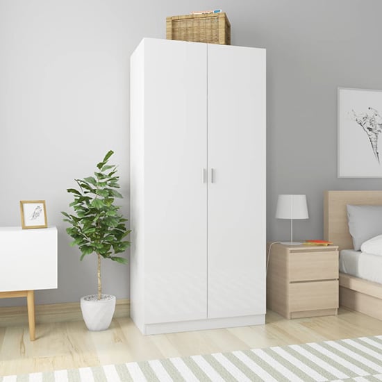 Read more about Kaylor high gloss wardrobe with 2 doors in white