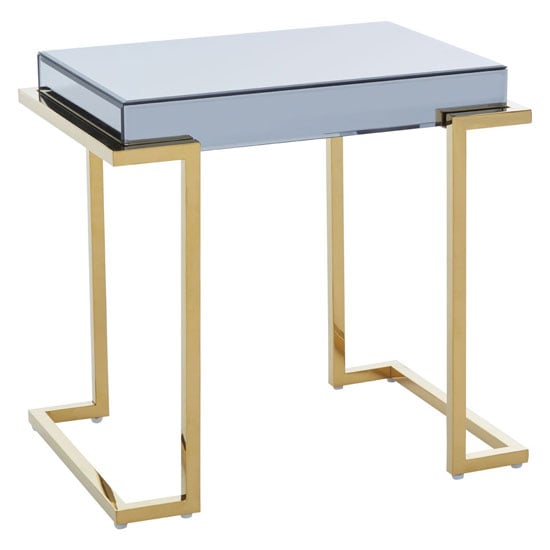 Read more about Kayo grey glass top end table with gold stainless steel base