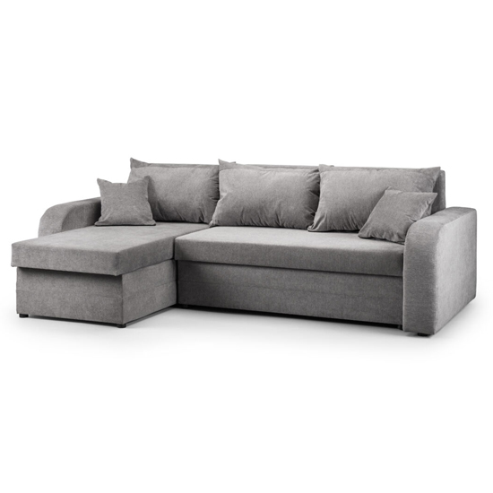 Photo of Keagan fabric corner sofa bed in grey