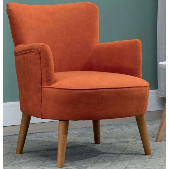 small orange armchair