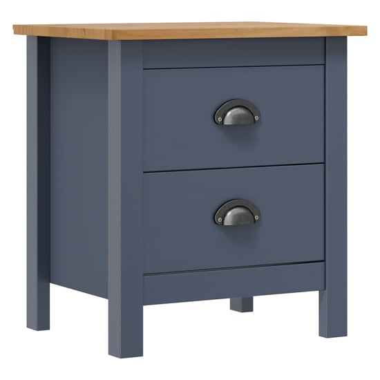 Product photograph of Kendal Wooden Bedside Cabinet With 2 Drawers In Grey And Brown from Furniture in Fashion