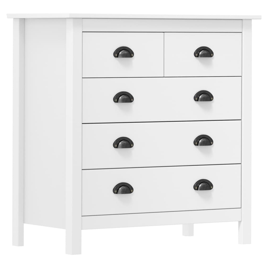 Read more about Kendal wooden chest of 5 drawers in white