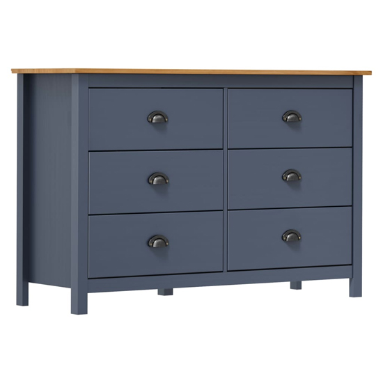Product photograph of Kendal Wooden Chest Of 6 Drawers In Grey And Brown from Furniture in Fashion
