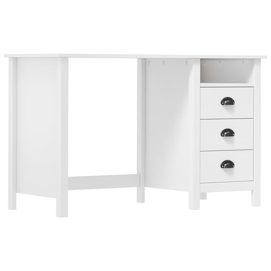 Product photograph of Kendal Wooden Laptop Desk With 3 Drawers In White from Furniture in Fashion