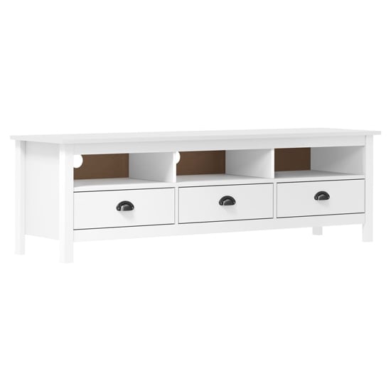 Product photograph of Kendal Wooden Tv Stand With 3 Drawers In White from Furniture in Fashion