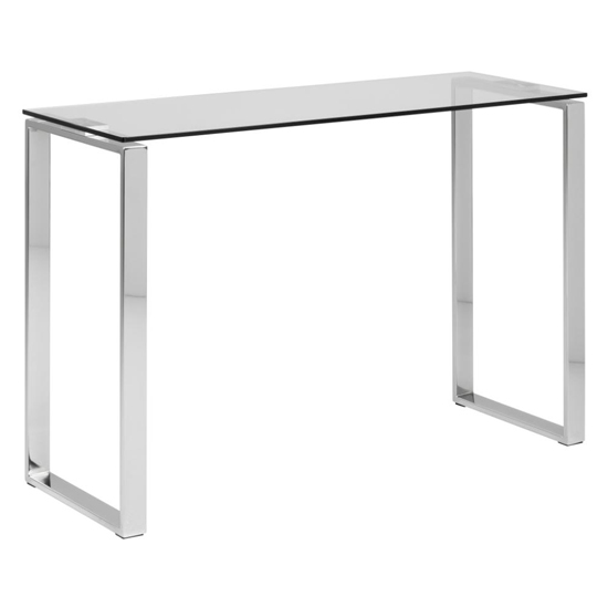 Read more about Kennesaw clear glass console table with chrome legs