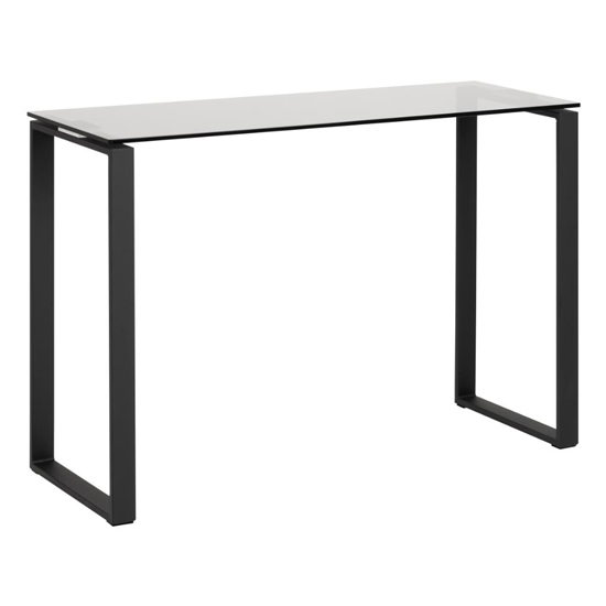 Read more about Kennesaw smoked glass console table with black legs