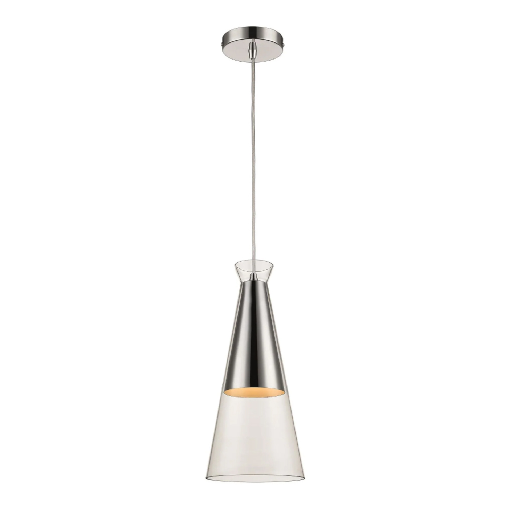 Product photograph of Kentish Clear Shade Pendant Light In Chrome from Furniture in Fashion