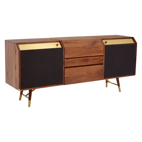 Product photograph of Kentona Wooden Sideboard With 2 Doors In Black And Walnut from Furniture in Fashion