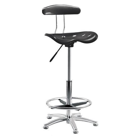 Product photograph of Kentucky Contemporary Chair In Black With Castors from Furniture in Fashion