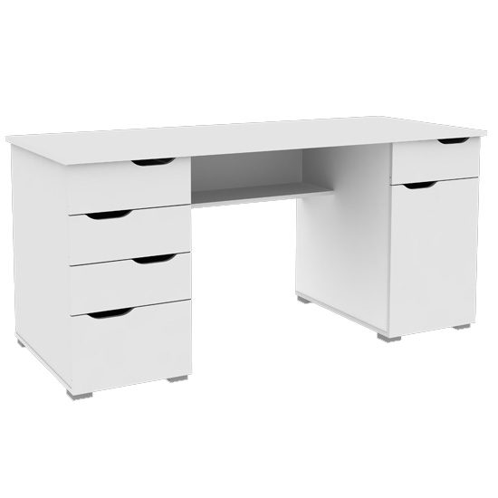 Read more about Kirkham wooden computer desk in white high gloss