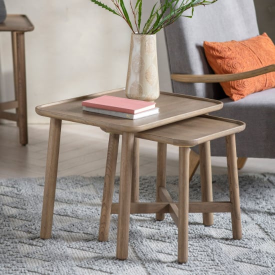 Product photograph of Kinghamia Wooden Nest Of 2 Tables In Grey from Furniture in Fashion