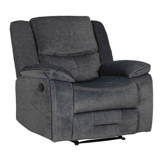 Read more about Kingsville manual recliner fabric 1 seater sofa in charcoal